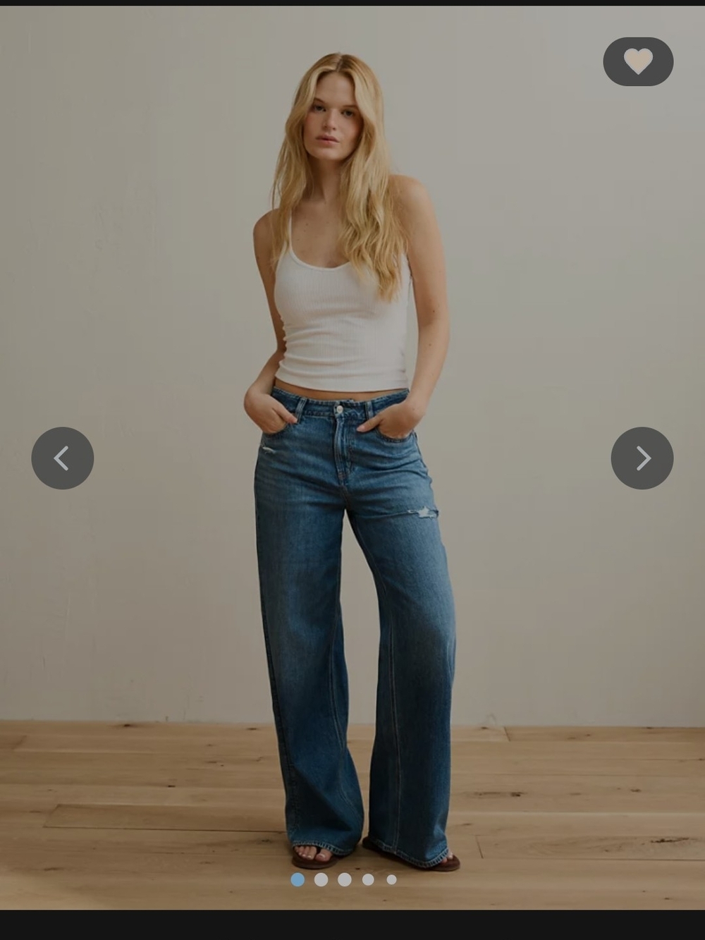 American Eagle Outfitters Wide-Leg Jeans in Dark Blue Wash - Picture 9 of 10